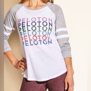 Peloton Raglan Baseball Tee, Size M